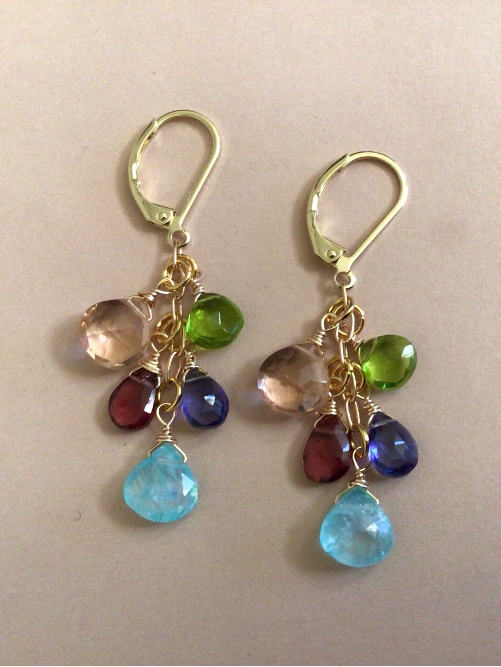 Gold Vermeil Natural Gemstones Sundance Charm earrings